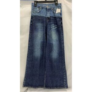 Elan Jade Sweatpant Jean In Denim Two-Tone